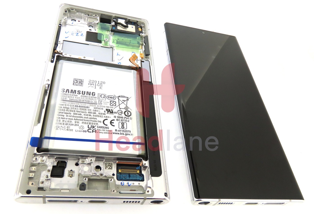 Samsung SM-S908 Galaxy S22 Ultra LCD Display / Screen + Touch + Battery - Phantom White
