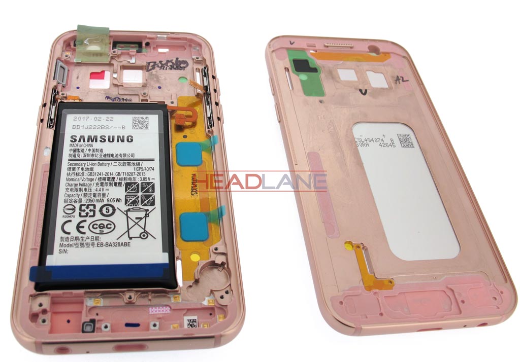 Samsung SM-A320 Galaxy A3 (2017) Middle + Battery - Pink