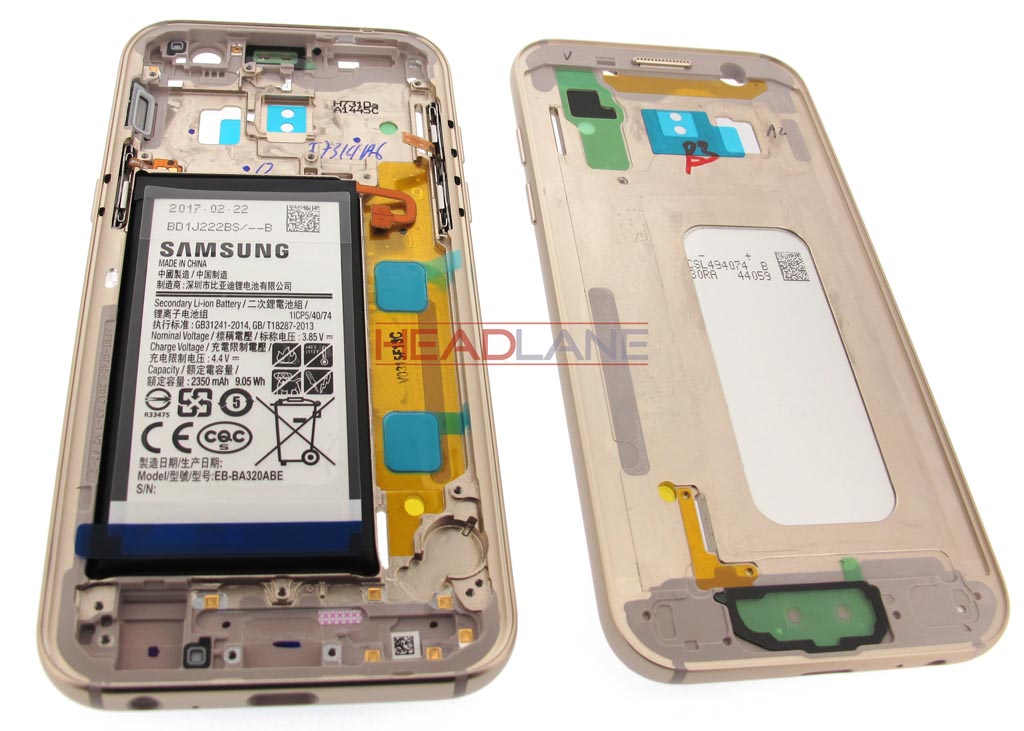 Samsung SM-A320 Galaxy A3 (2017) Middle + Battery - Gold