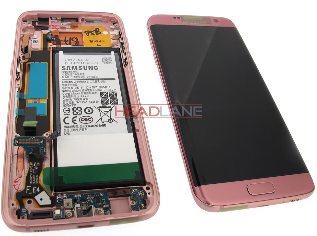 Samsung SM-G935F Galaxy S7 Edge LCD / Touch + Battery - Pink