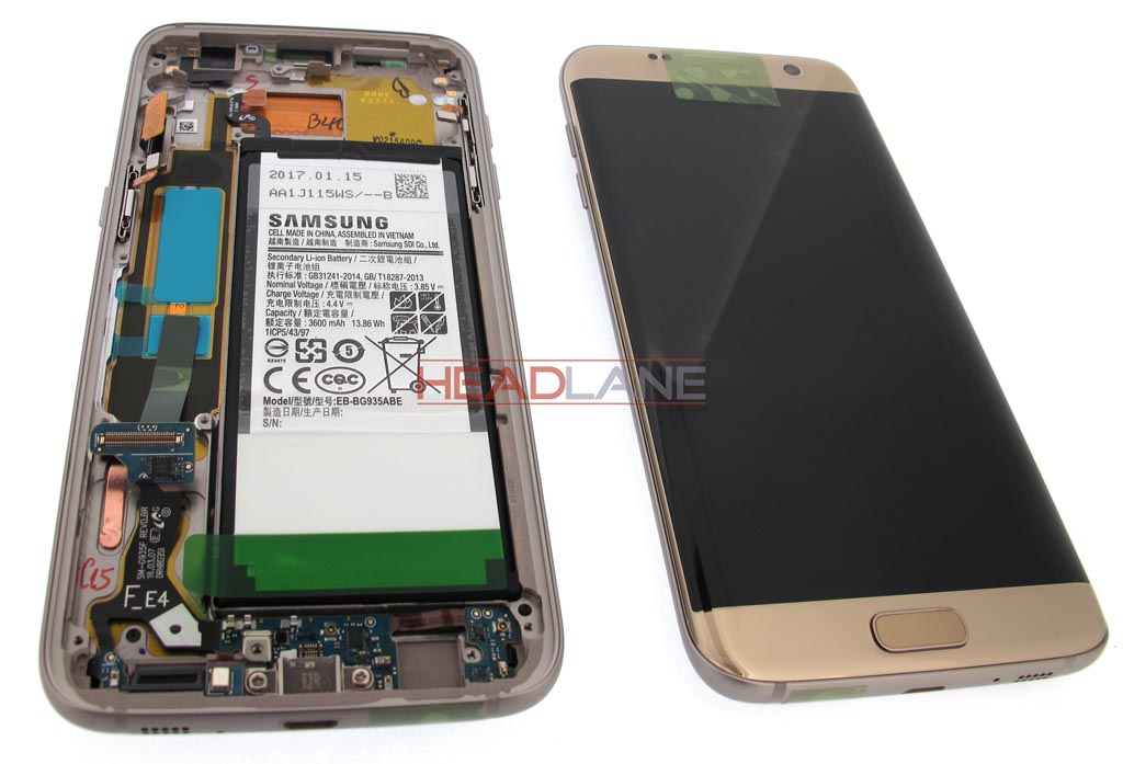 Samsung SM-G935F Galaxy S7 Edge LCD / Touch + Battery - Gold