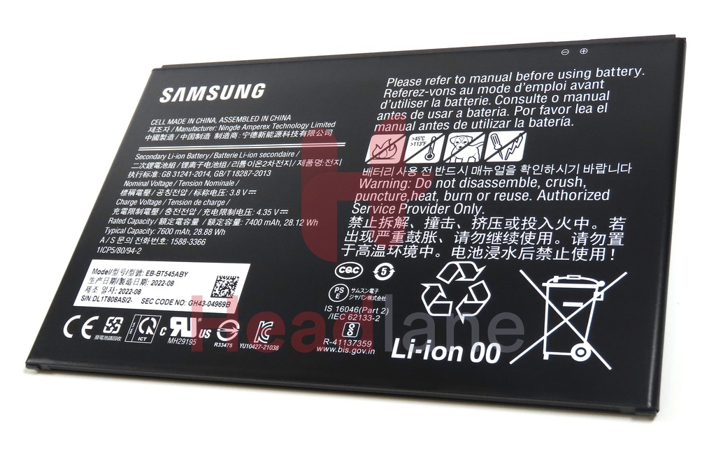 Samsung SM-T630 T636 T545 T540 Galaxy Tab Active4 / Active Pro EB-BT545ABY 7600mAh Battery