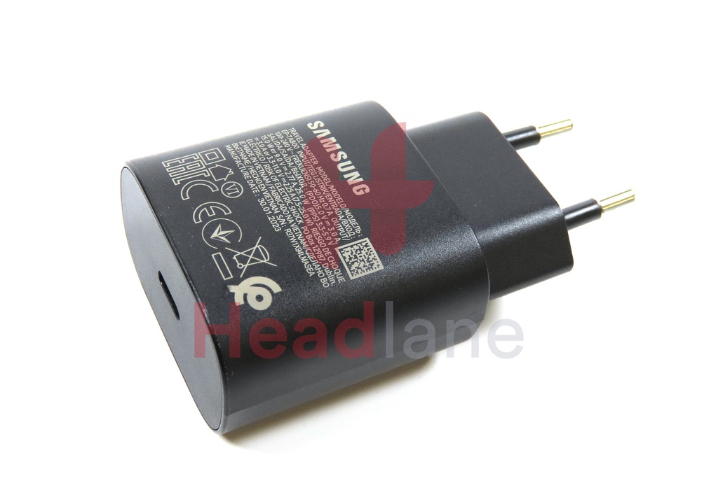 Samsung EP-TA800 USB-C 25W 2 Pin EU Charger Head - Black (Bulk)