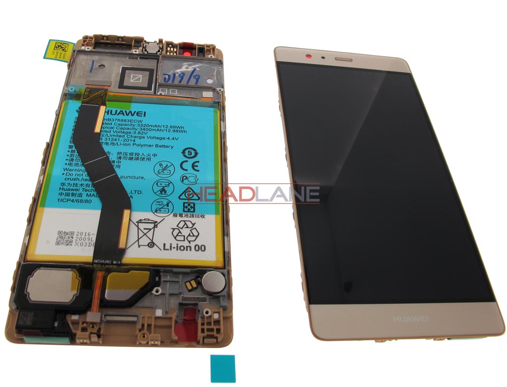 Huawei P9 Plus LCD / Touch + Battery Assembly - Gold