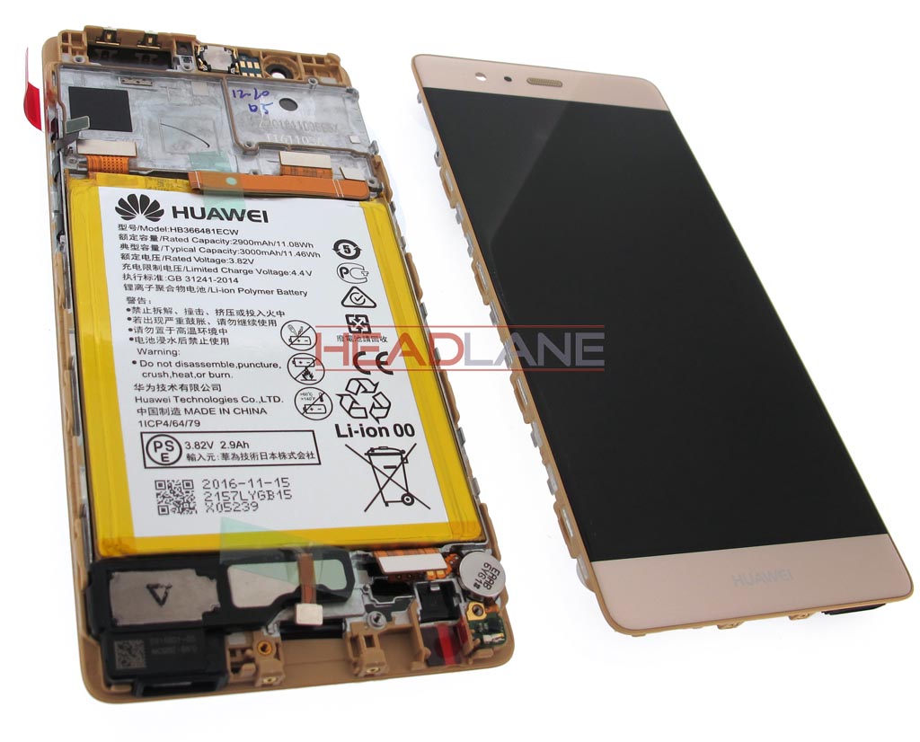 Huawei P9 LCD / Touch + Battery Assembly - Gold