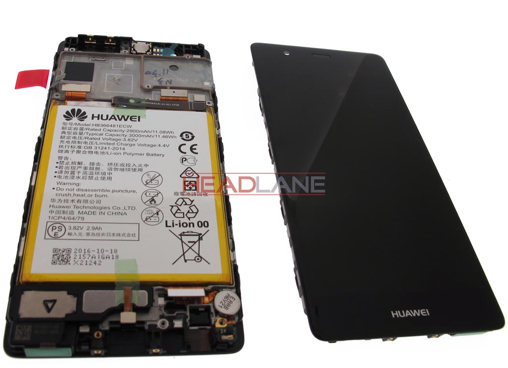 Huawei P9 LCD / Touch + Battery Assembly - Titanium Grey