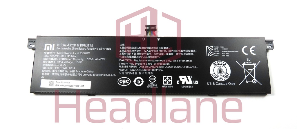 Xiaomi Mi Notebook Air 13 13.3&quot; R13B02W 5280mAh 40Wh Internal Battery