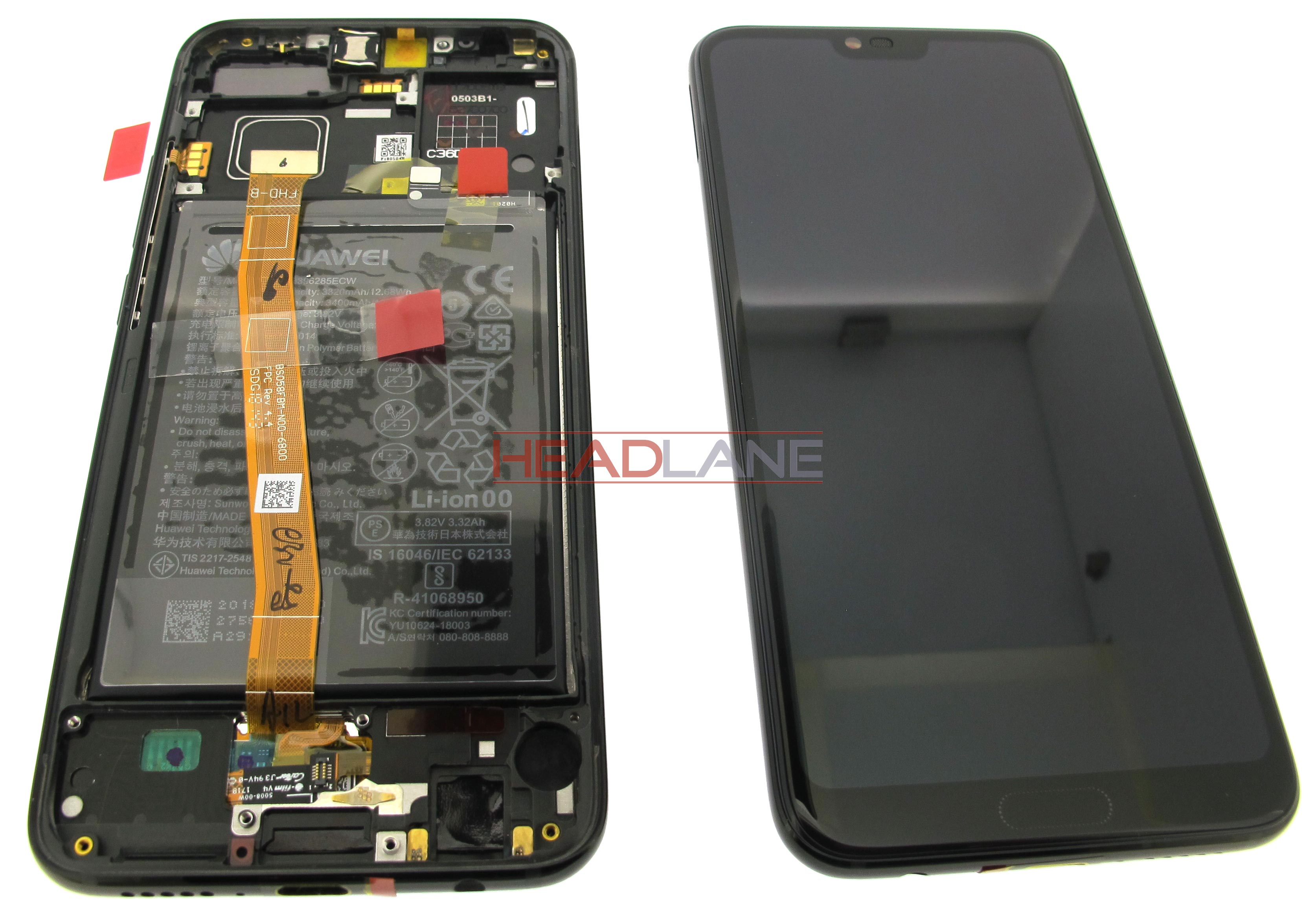 Huawei Honor 10 LCD / Touch + Battery Assembly - Black