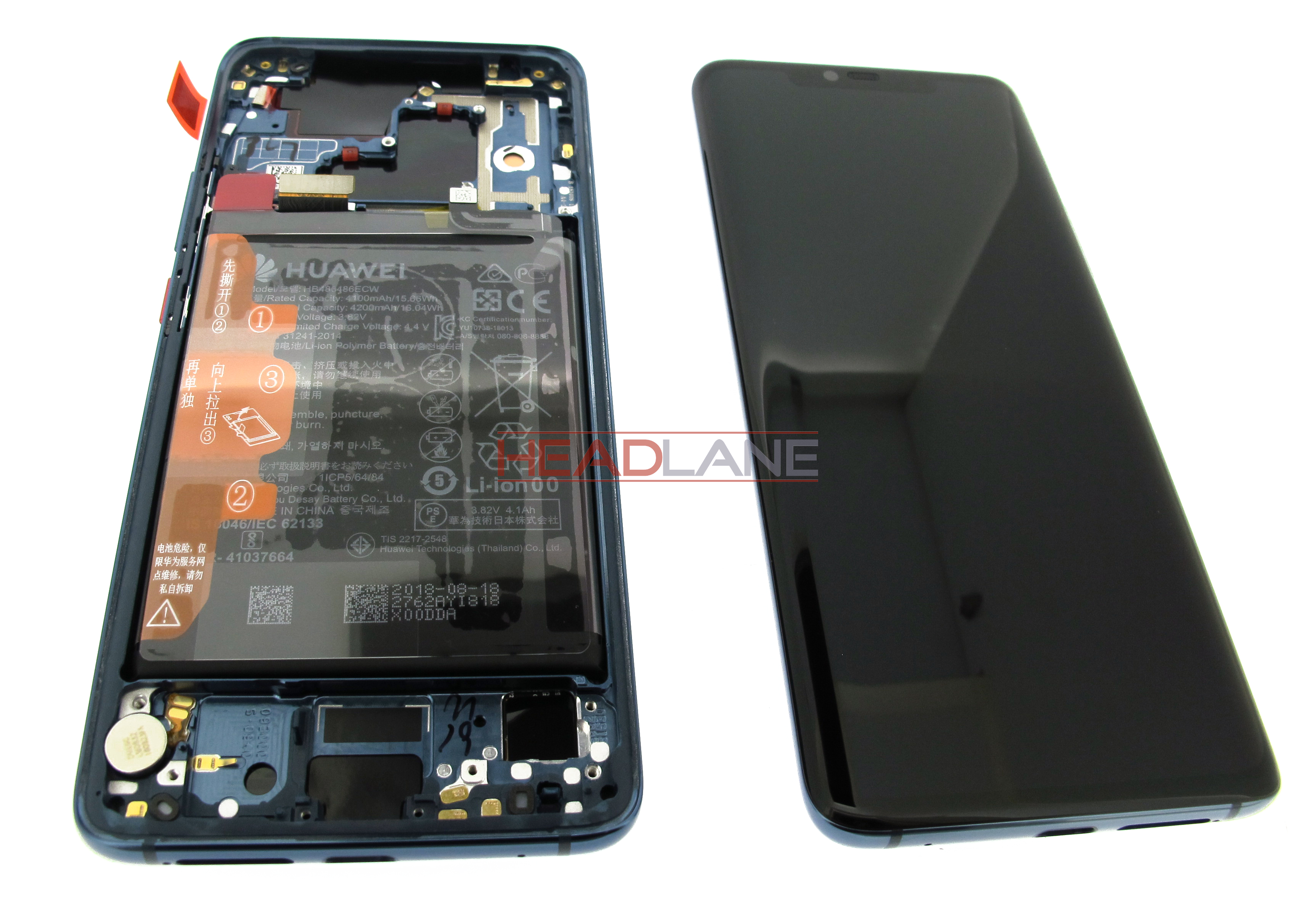 Huawei Mate 20 Pro LCD / Touch + Battery Assembly - Midnight Blue