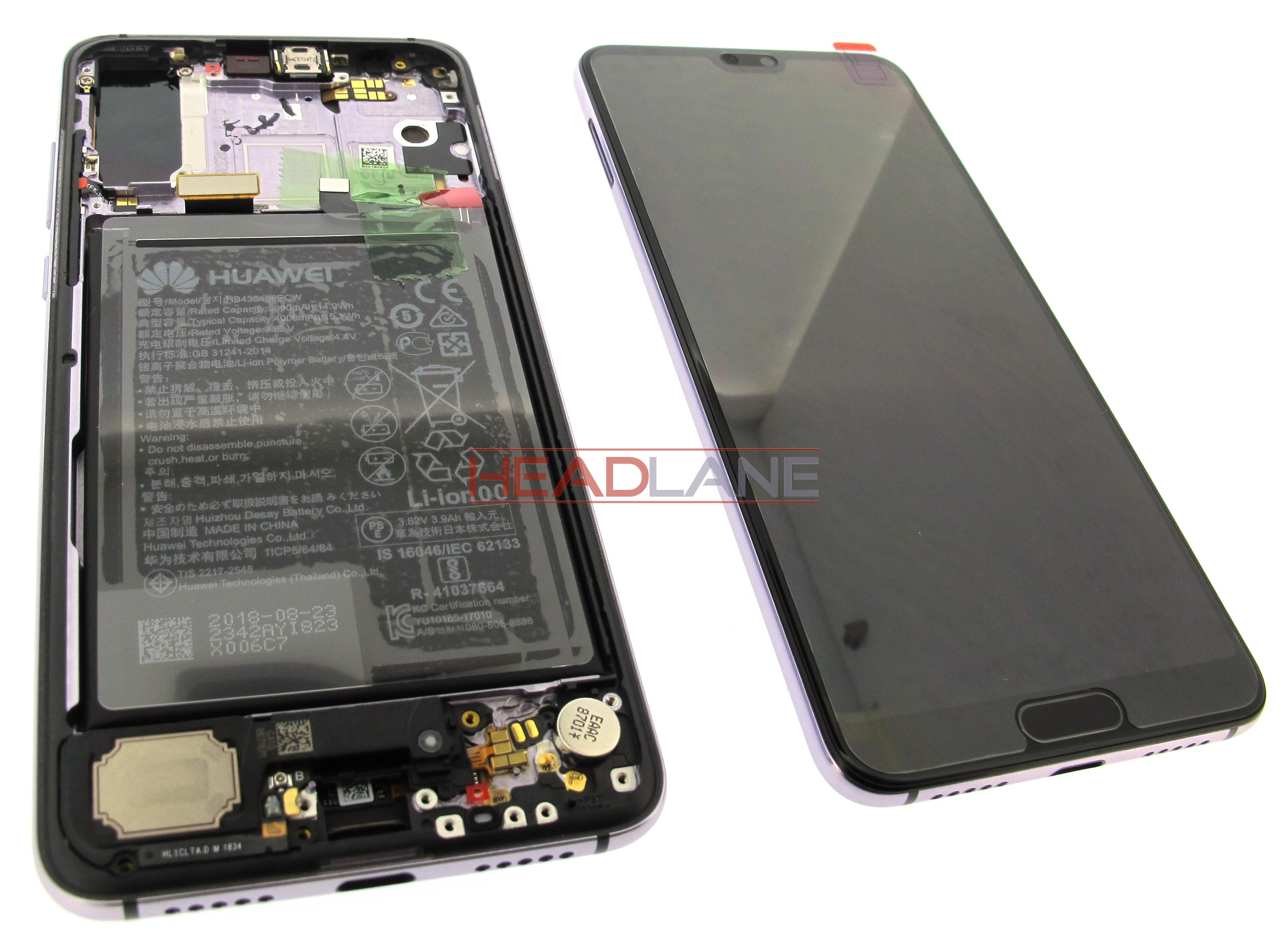 Huawei P20 Pro LCD / Touch + Battery Assembly - Twilight