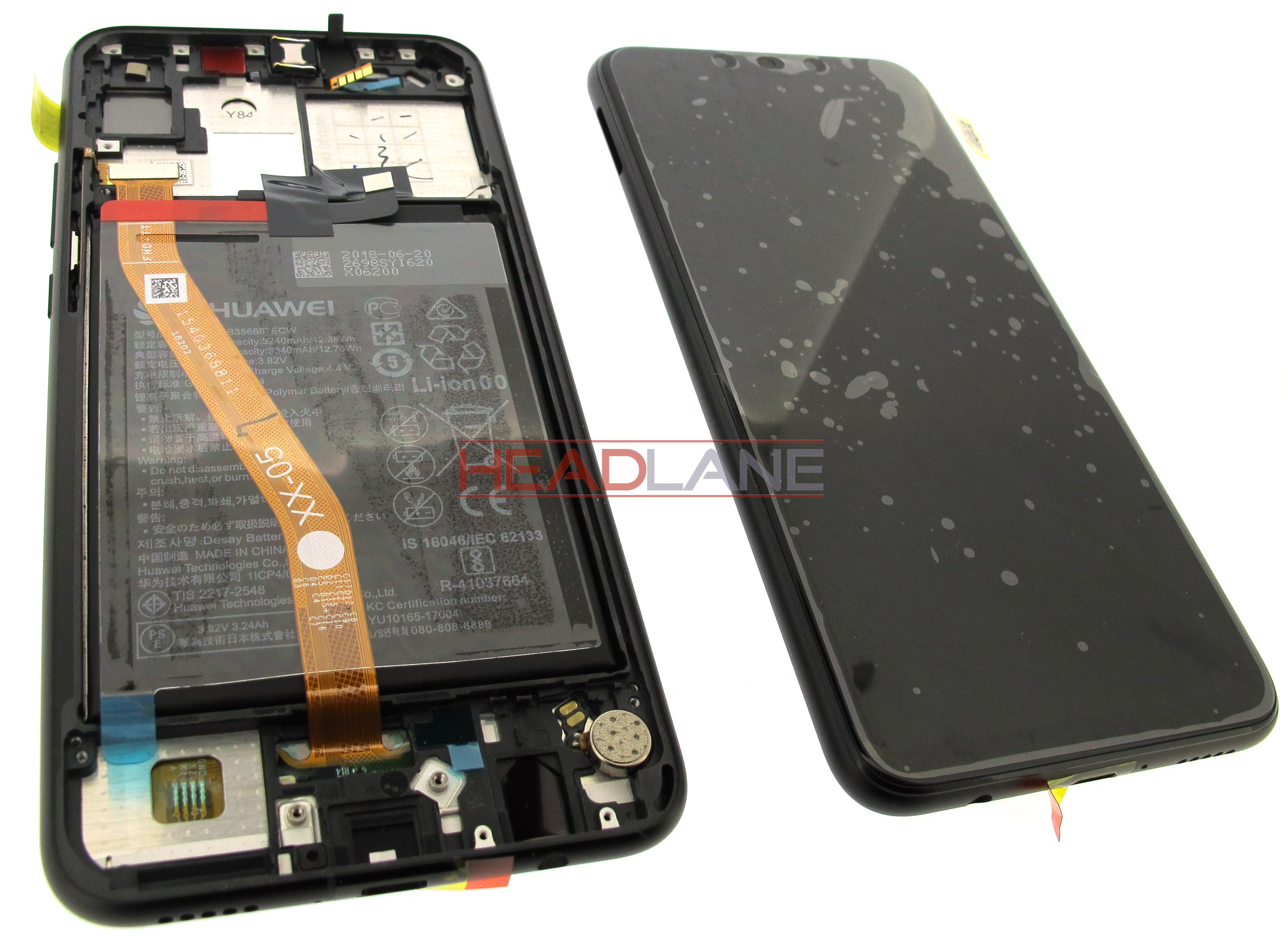 Huawei P Smart+ / P Smart Plus LCD / Touch + Battery Assembly - Black