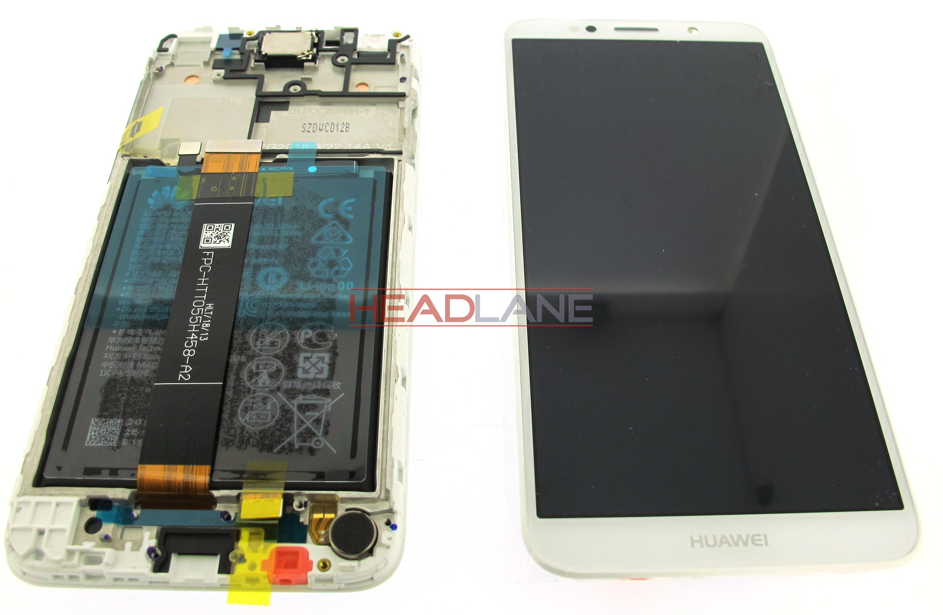Huawei Y5 (2018) / Y5 Prime (2018) LCD / Touch + Battery Assembly - White