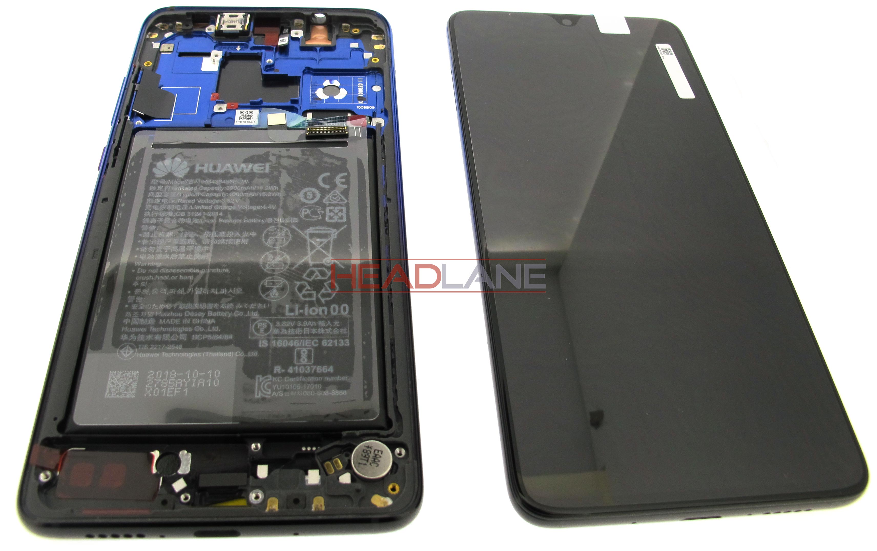 Huawei Mate 20 LCD / Touch + Battery Assembly - Twilight