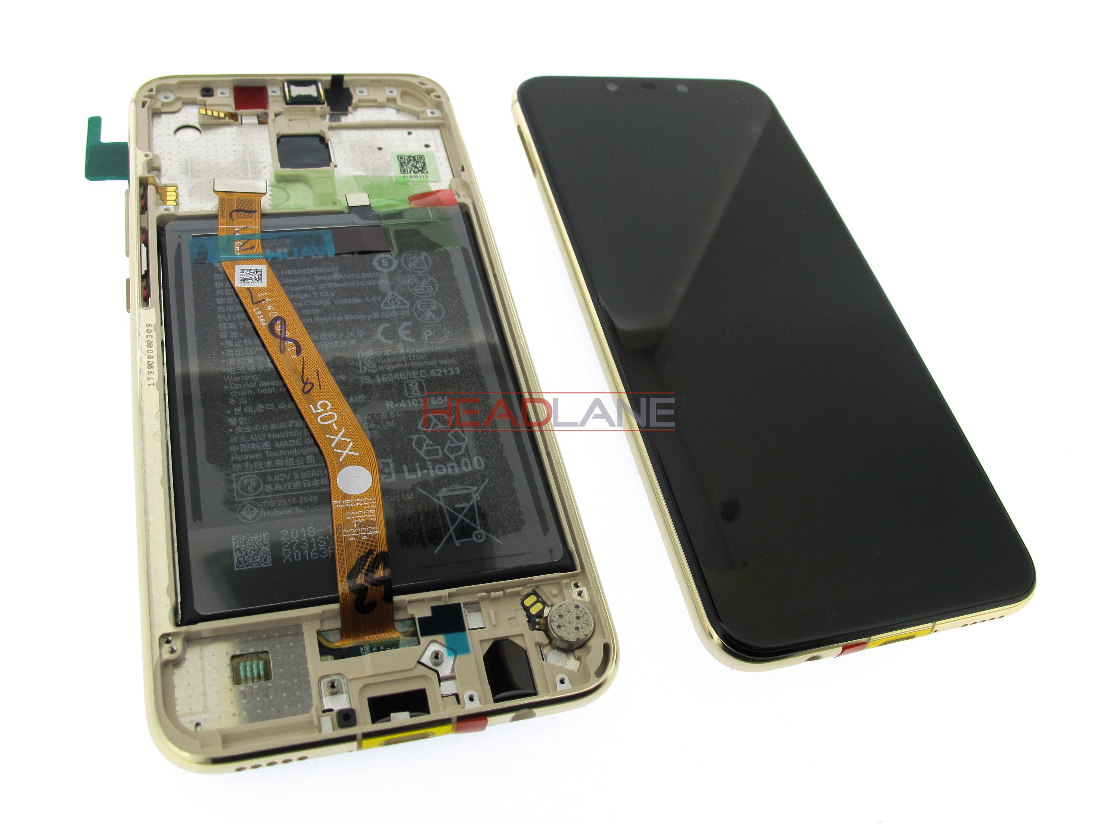 Huawei Mate 20 Lite SNE-L21 LCD / Touch + Battery Assembly - Gold