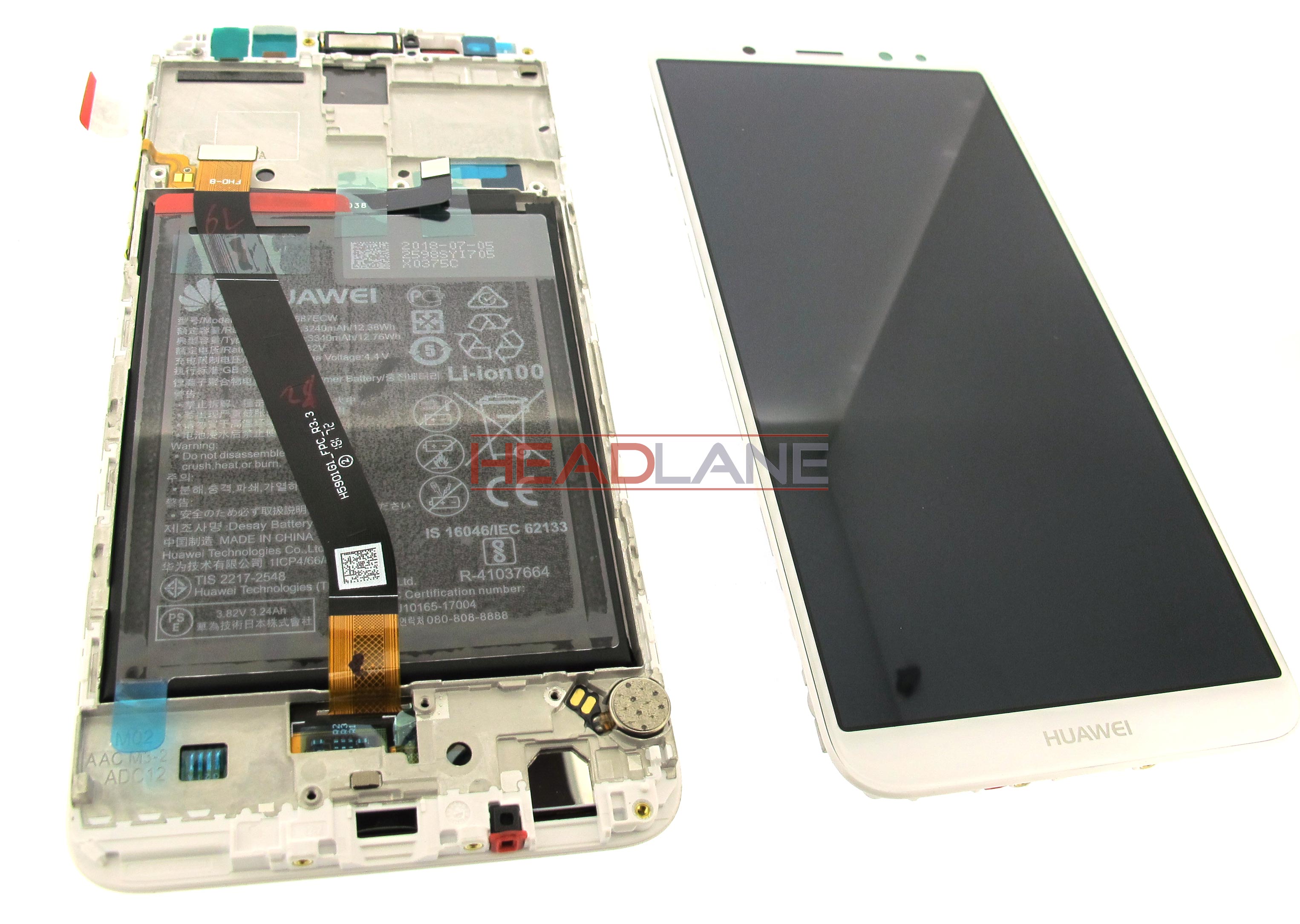 Huawei Mate 10 Lite LCD / Touch +Battery Assembly Gold/White