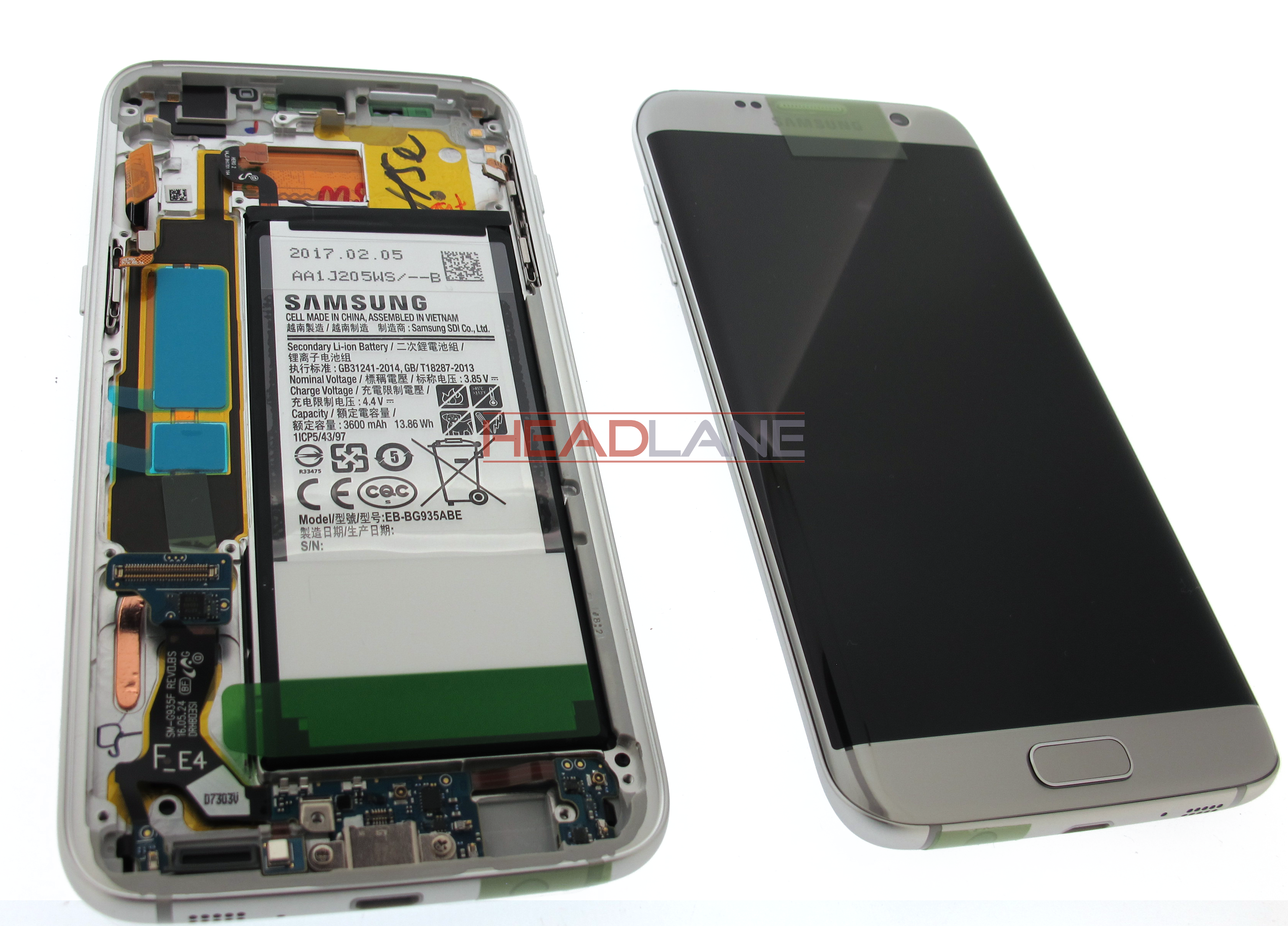 Samsung SM-G935F Galaxy S7 Edge LCD / Touch + Battery Silver