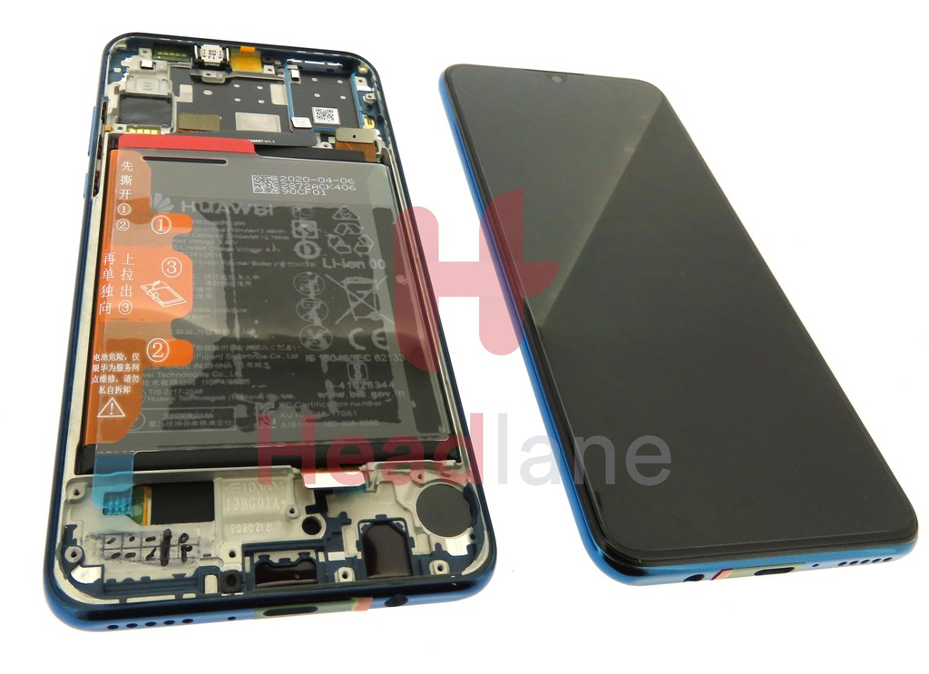 Huawei P30 Lite (New Edition) LCD Display / Screen + Touch + Battery Assembly - Blue