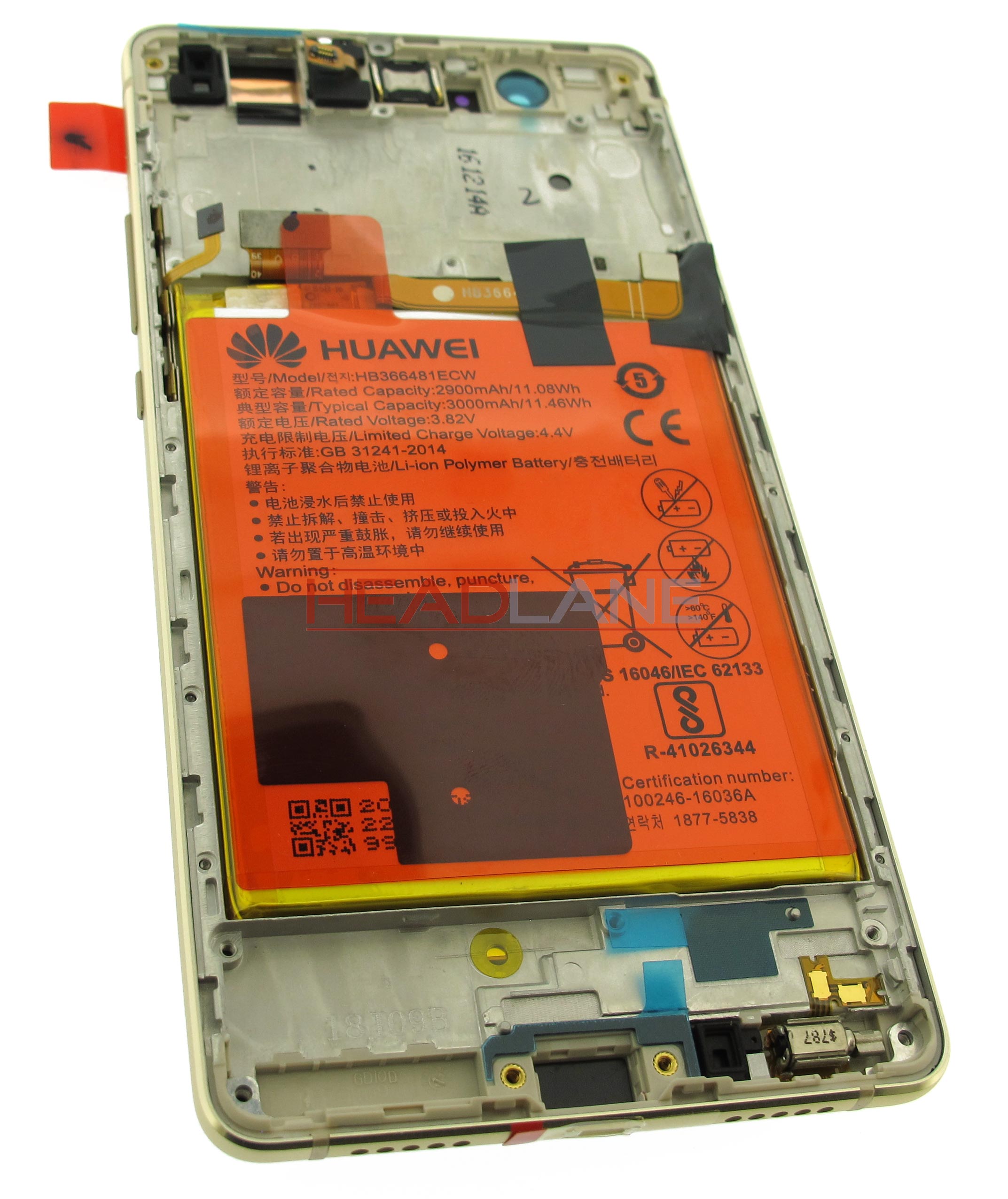 Huawei P9 Lite LCD / Touch + Battery Assembly - Gold