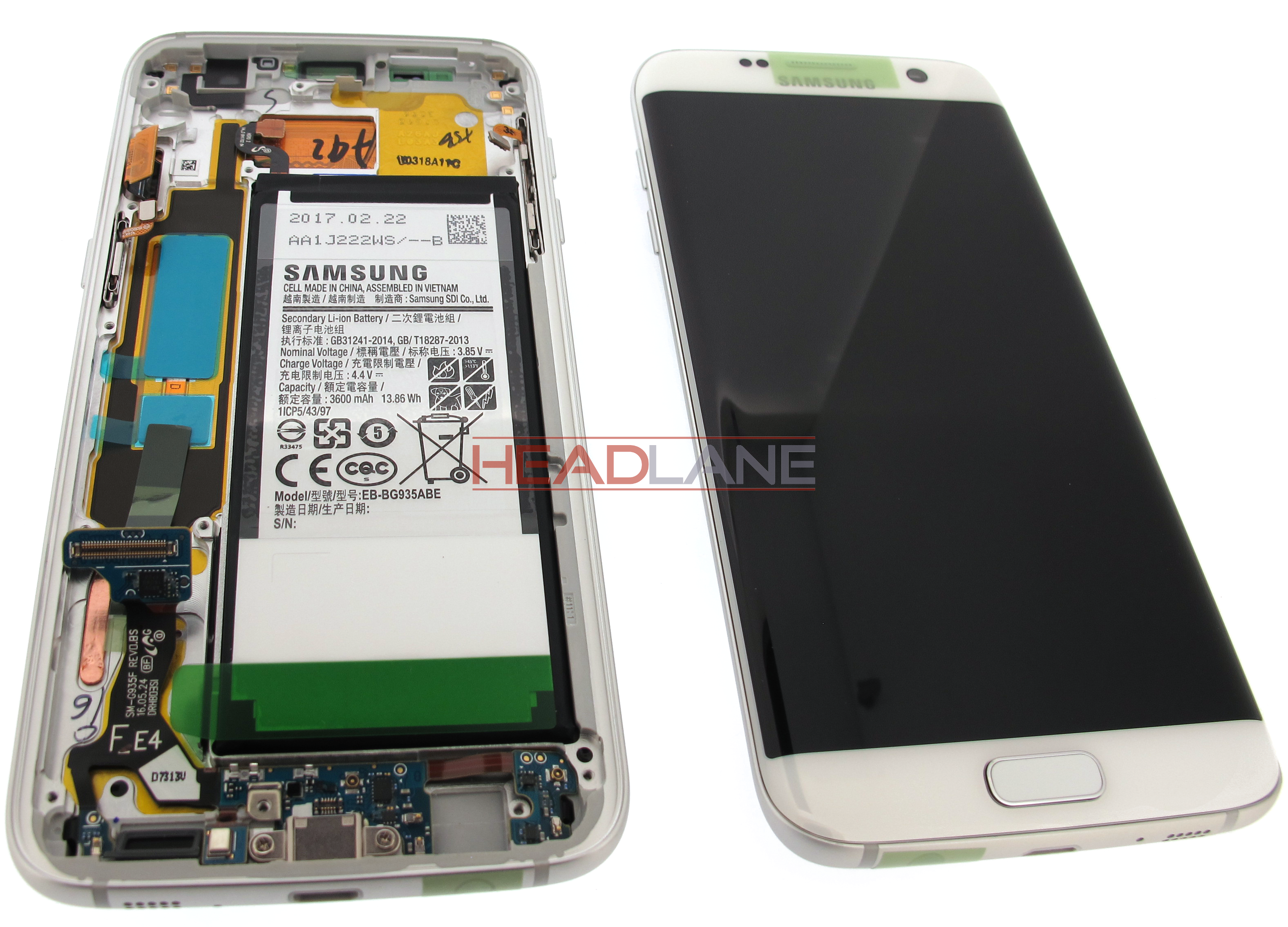 Samsung SM-G935F Galaxy S7 Edge LCD / Touch + Battery  White