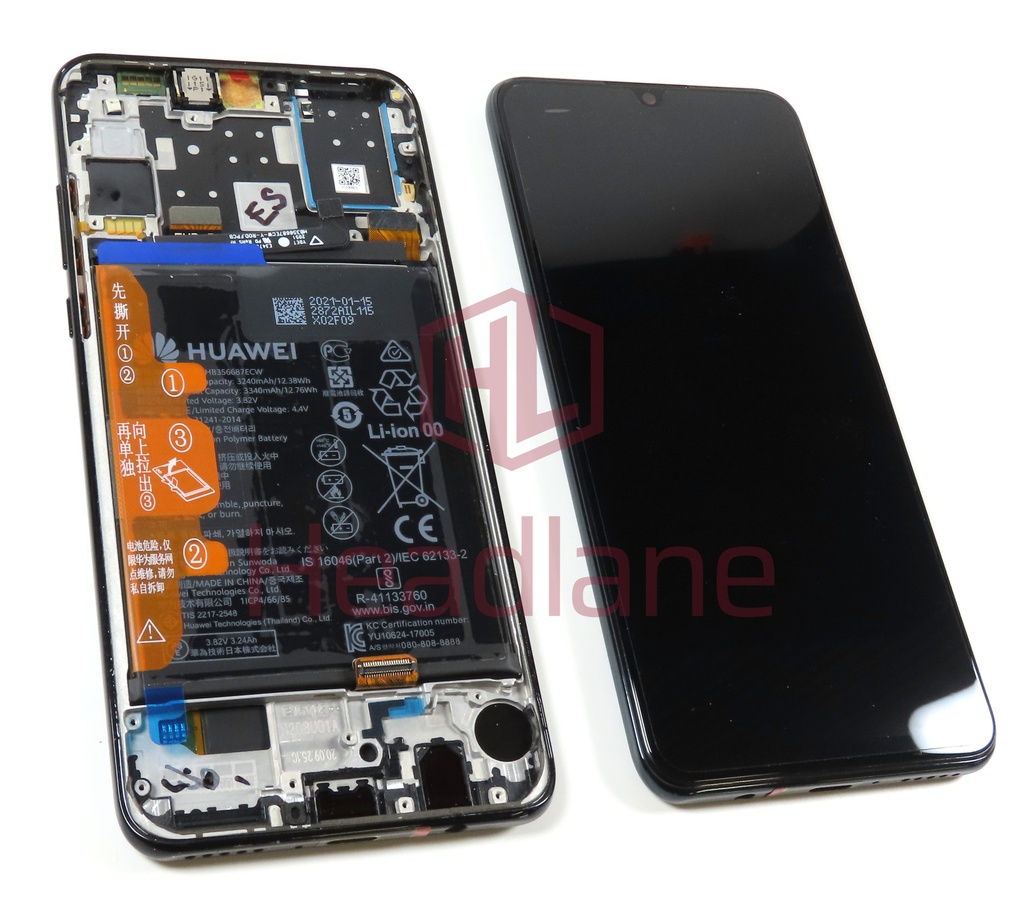 Huawei P30 Lite (New Edition) LCD Display / Screen + Touch + Battery Assembly - Black