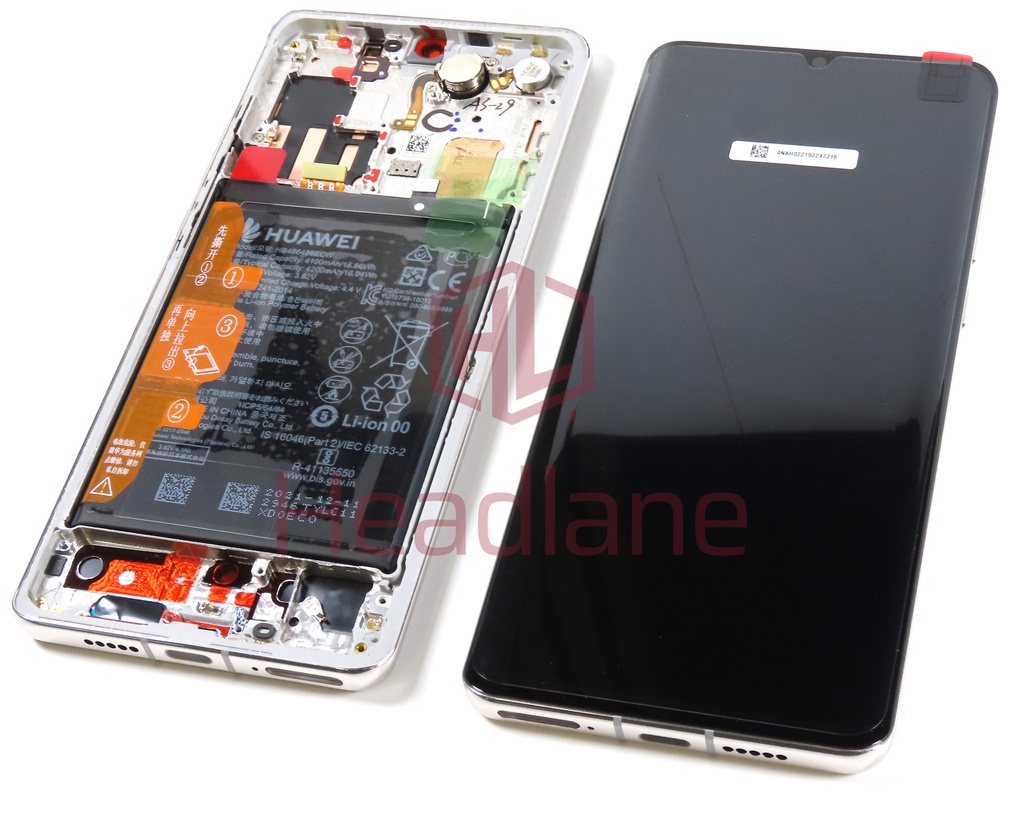 Huawei P30 Pro LCD Display / Screen + Touch + HB486486ECW Battery - Silver (B Grade)