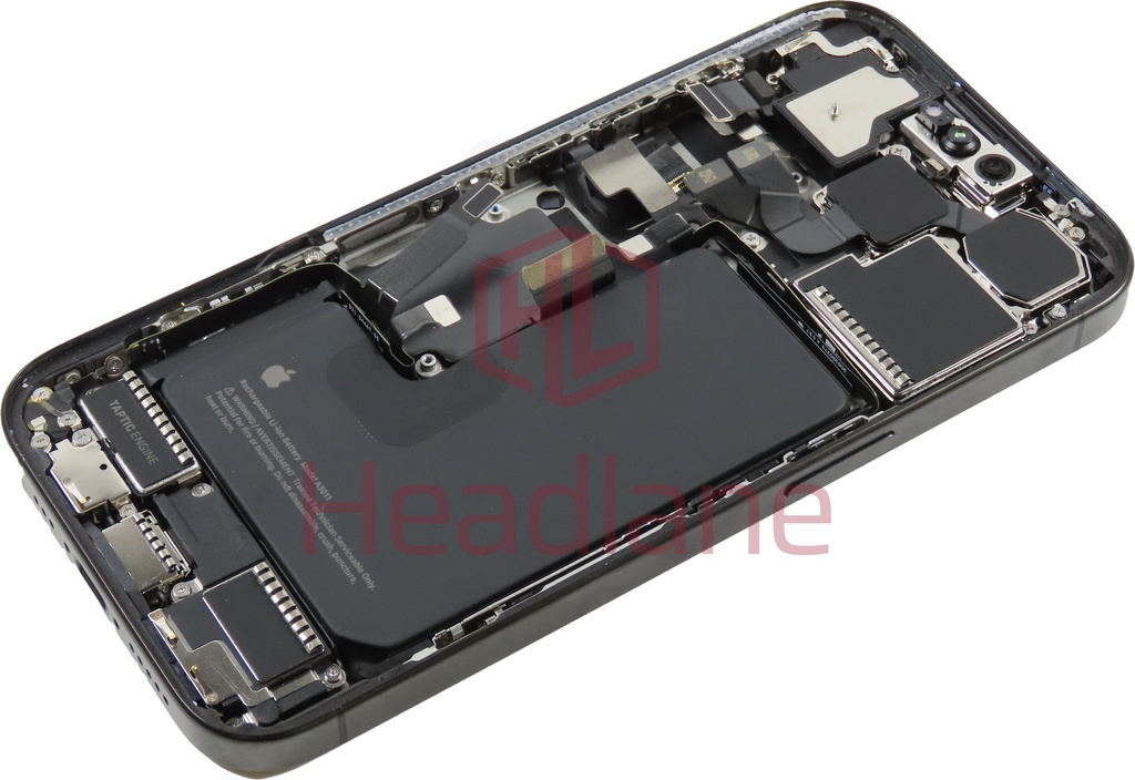 iPhone 15 Pro Back / Battery Cover + Small Parts - Black Titanium (Pulled - Grade A)