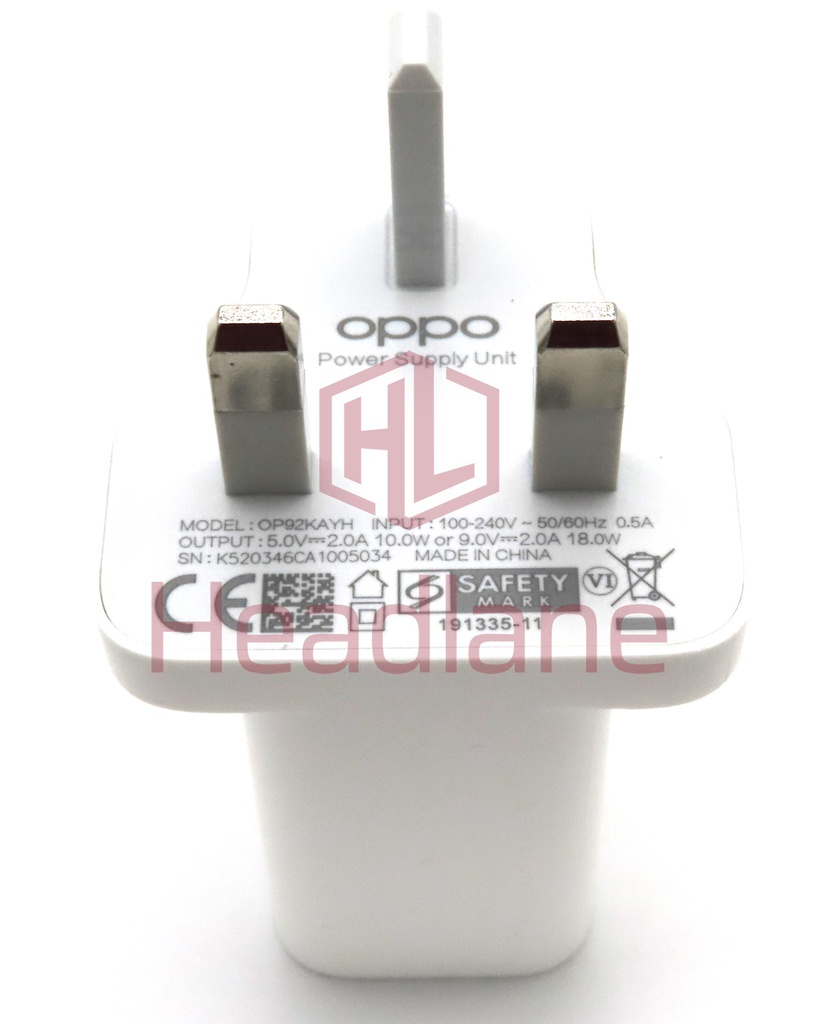 Oppo OP92KAYH 5V 2A 9V 2A 18W Charger Head - White