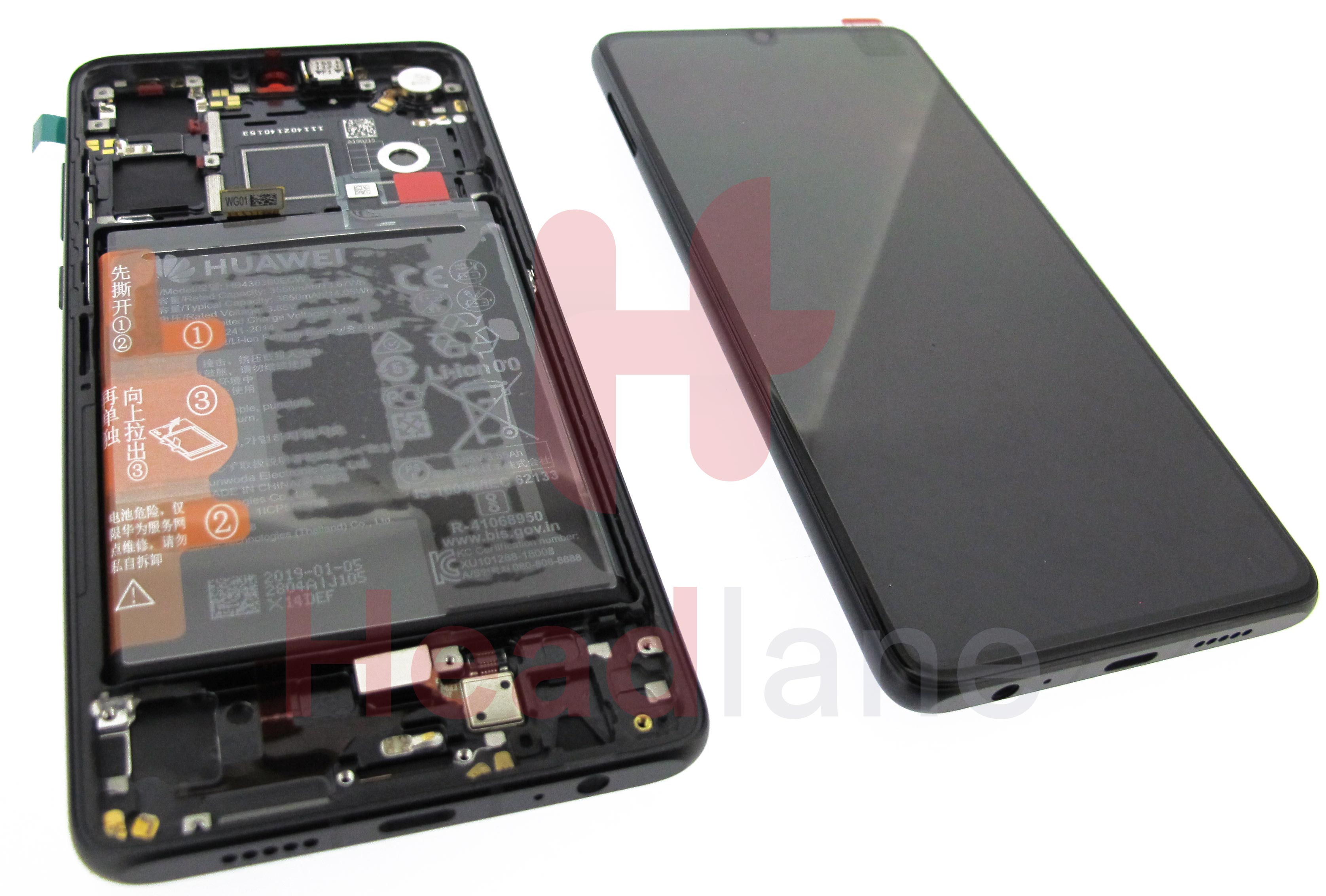 Huawei P30 LCD Display / Screen + Touch + Battery Assembly - Black