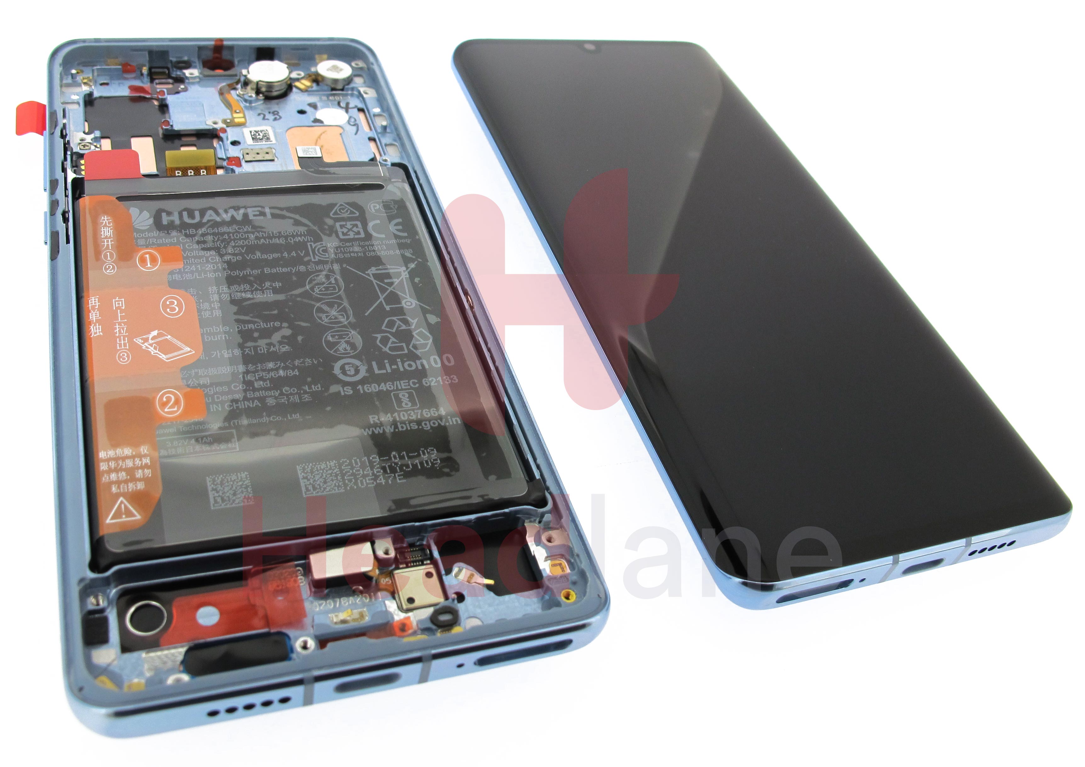 Huawei P30 Pro LCD Display / Screen + Touch + Battery Assembly - Breathing Crystal