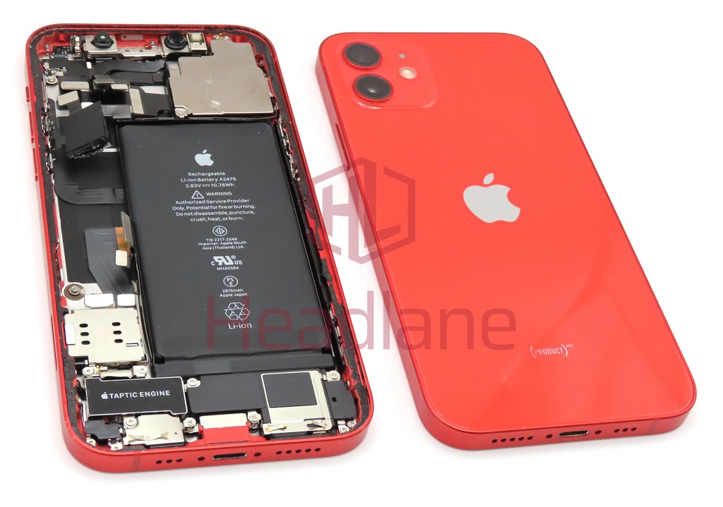 iPhone 12 Back / Battery Cover + Small Parts - Red (Pulled - Grade B)