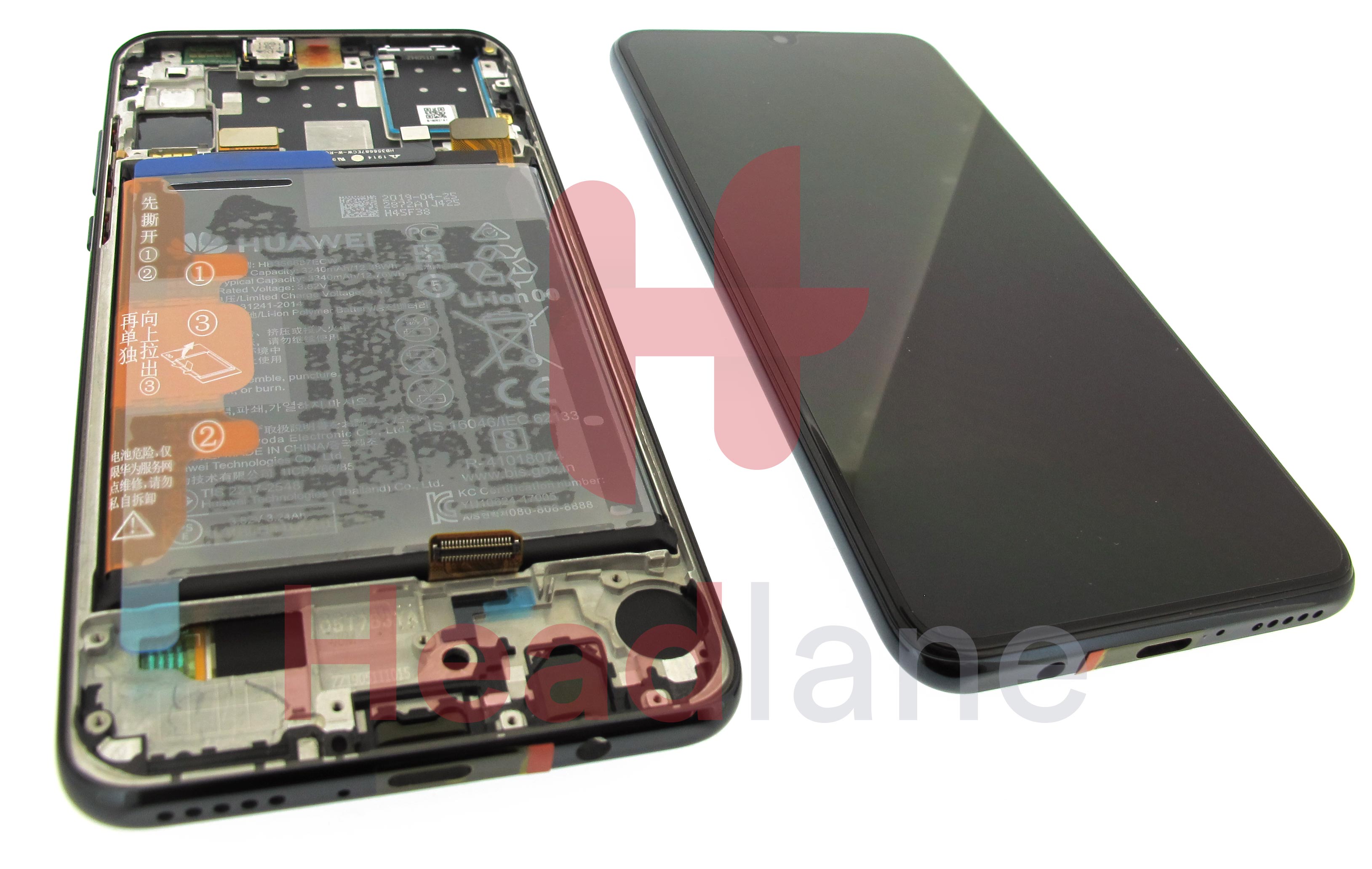 Huawei P30 Lite (MAR-LX1A) LCD Display / Screen + Touch + Battery Assembly - Black