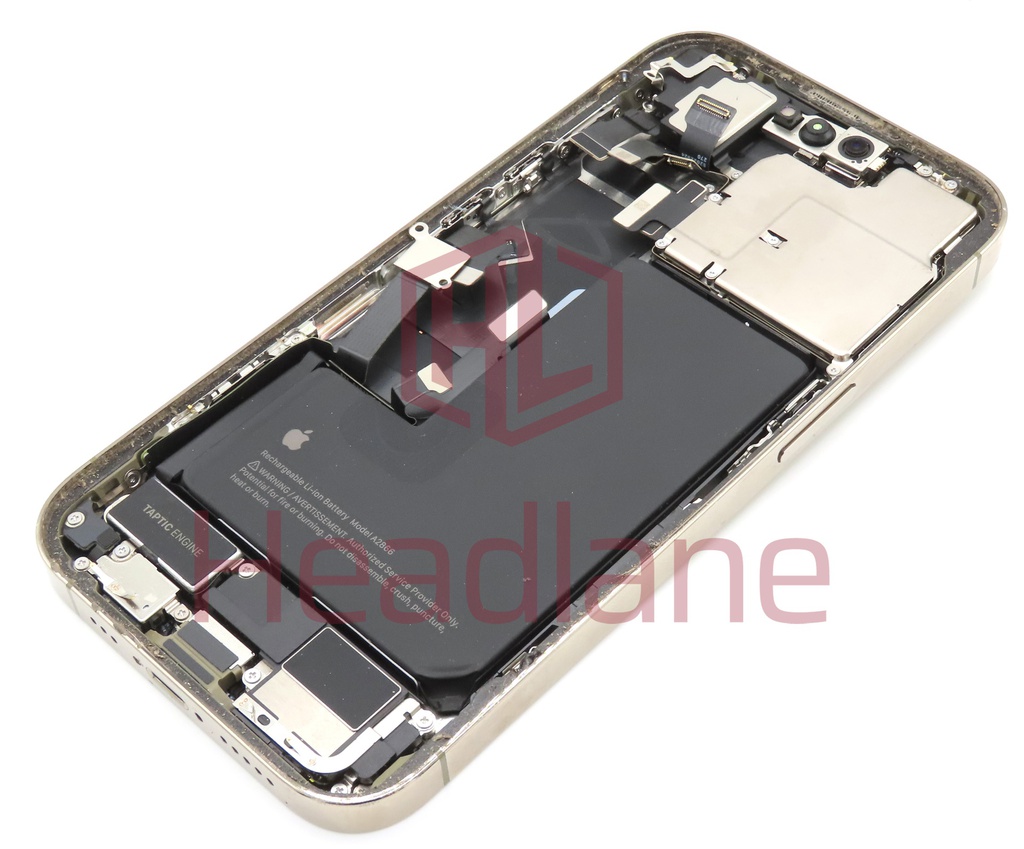 iPhone 14 Pro Back / Battery Cover + Small Parts - Gold (Pulled - Grade B)