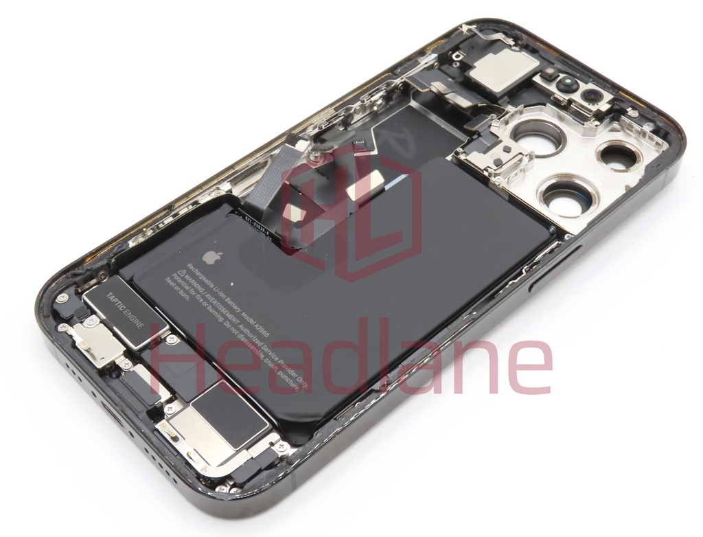 iPhone 14 Pro Back / Battery Cover + Small Parts - Black (Pulled - Grade A) (No Camera)
