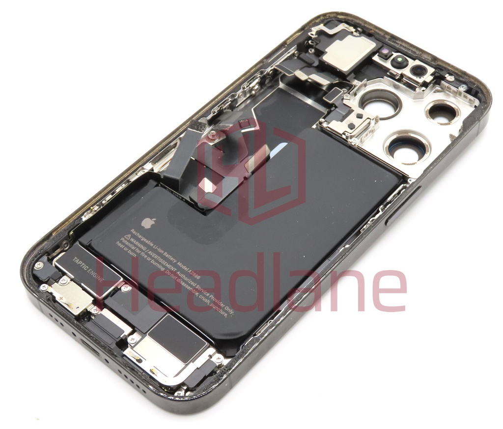 iPhone 14 Pro Back / Battery Cover + Small Parts - Black (Pulled - Grade C) (No Camera)
