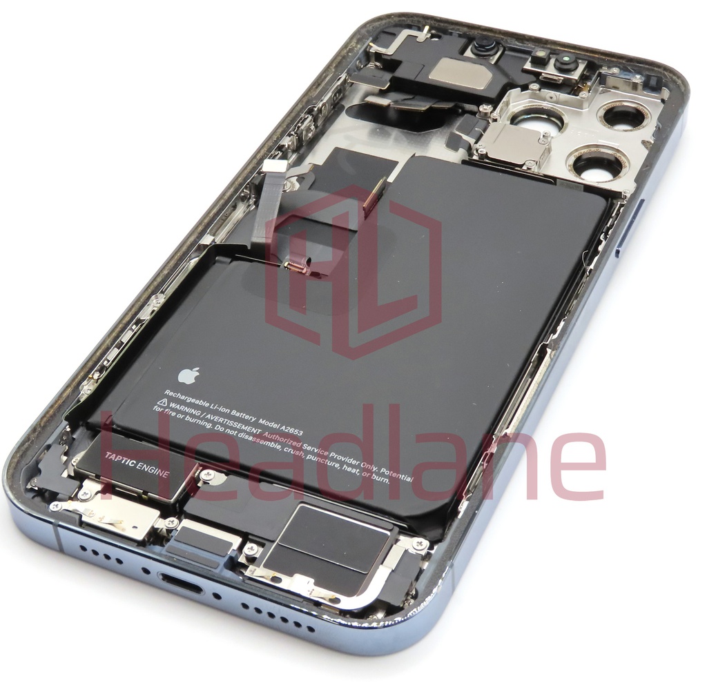 iPhone 13 Pro Max Back / Battery Cover + Small Parts - Blue (Pulled - Grade A) (No Camera)