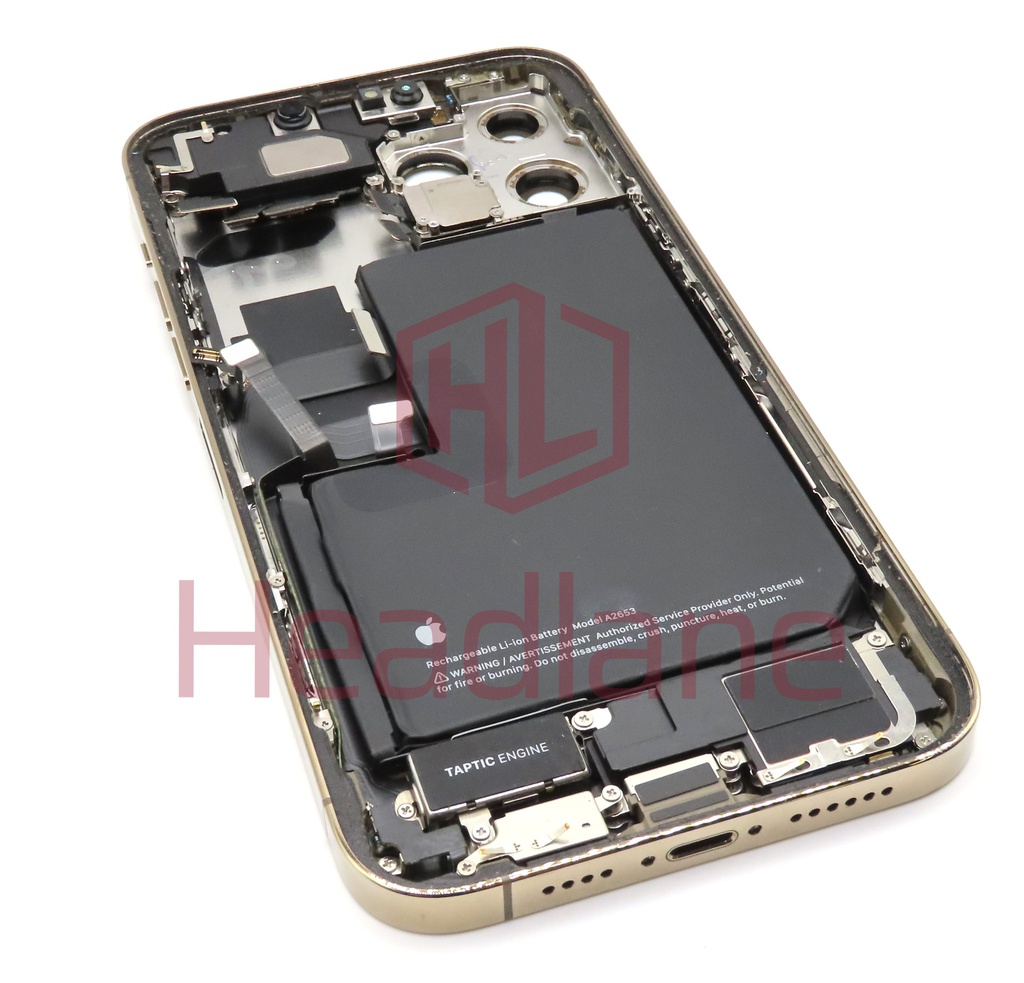 iPhone 13 Pro Max Back / Battery Cover + Small Parts - Gold (Pulled - Grade B) (No Camera)