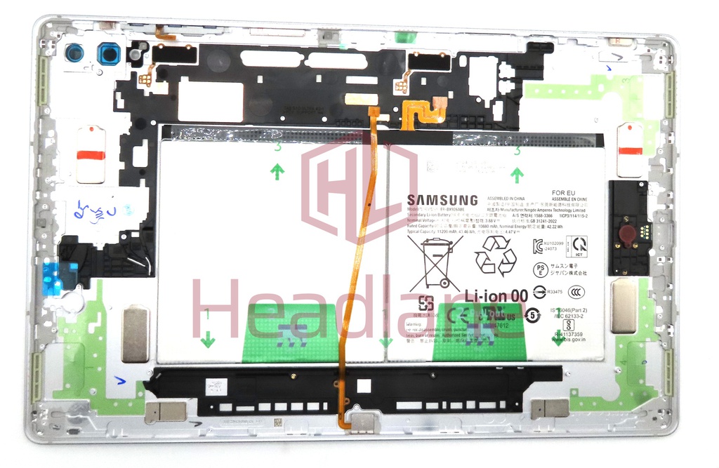 Samsung SM-X920 X926 Galaxy Tab S10 Ultra (WiFi / 5G) Back / Battery Cover + EB-BX926ABE Battery - Platinum Silver