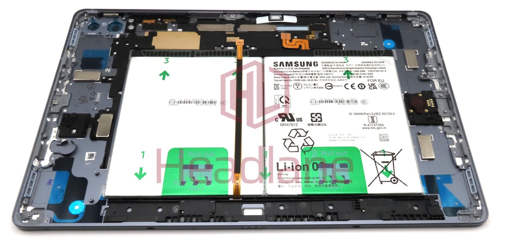 Samsung SM-X820 X826 Galaxy Tab S10+ (WiFi / 5G) Back / Battery Cover +  EB-BX828ABE Battery - Moonstone Grey