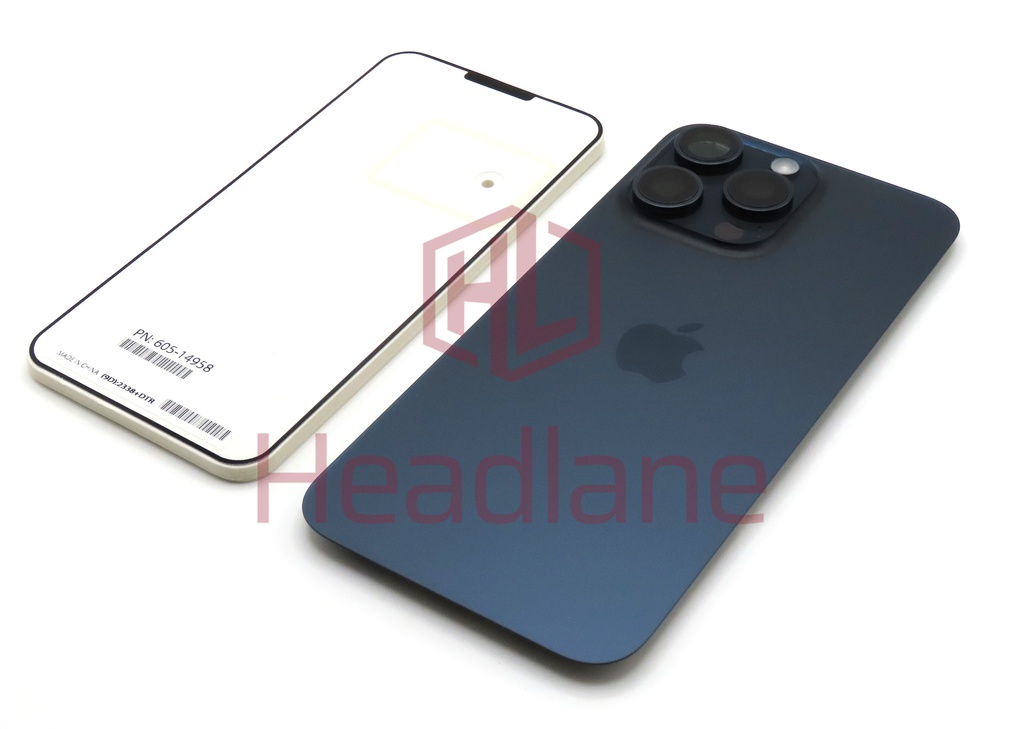 Apple iPhone 15 Pro Max Back / Battery Cover - Blue Titanium (Service Pack)