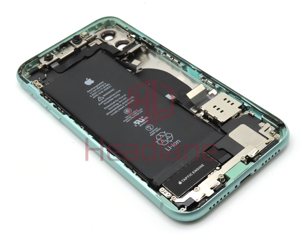 Apple iPhone 11 Back / Battery Cover + Small Parts - Green (Pulled - Grade A) (No Camera)