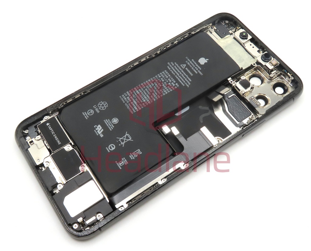 Apple iPhone 11 Pro Max Back / Battery Cover + Small Parts - Space Grey (Pulled - Grade B) (No Camera)