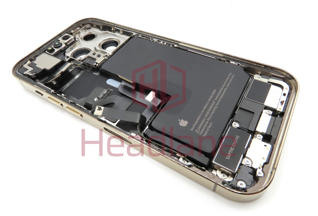 iPhone 14 Pro Back / Battery Cover + Small Parts - Gold (Pulled - Grade C) (No Camera)