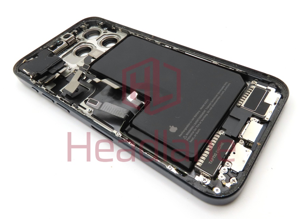 Apple iPhone 15 Pro Max Back / Battery Cover + Small Parts - Blue Titanium (Pulled - Grade B) (No Camera)