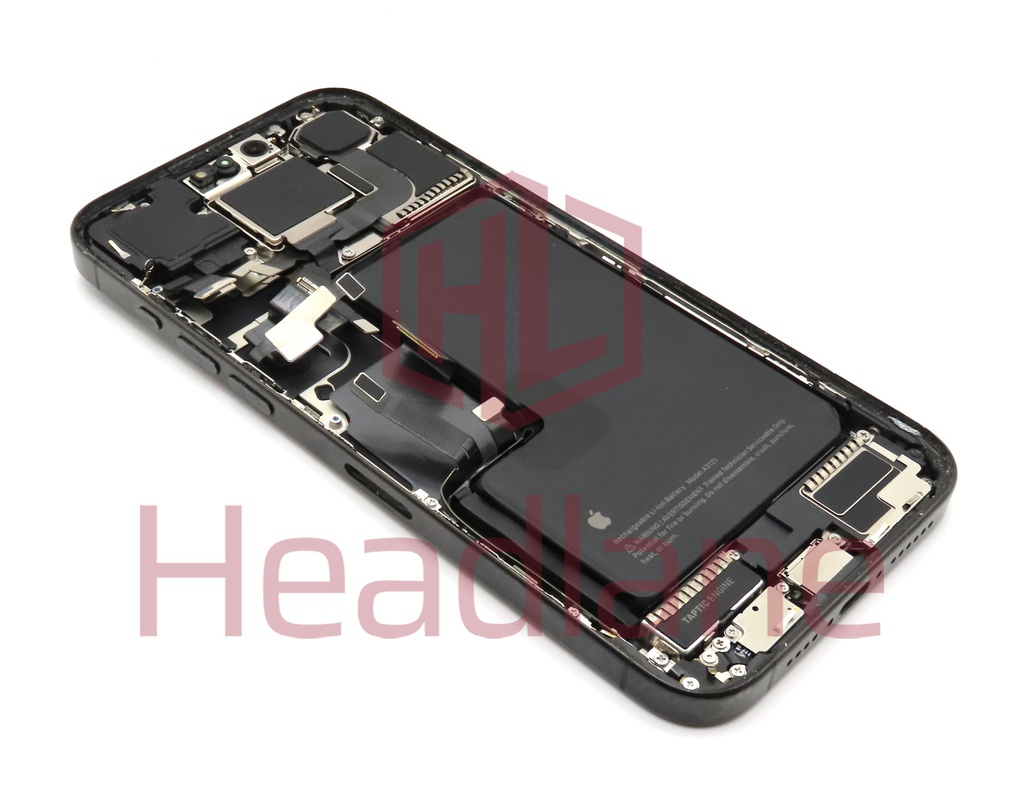 Apple iPhone 15 Pro Max Back / Battery Cover + Small Parts - Black Titanium (Pulled - Grade C)