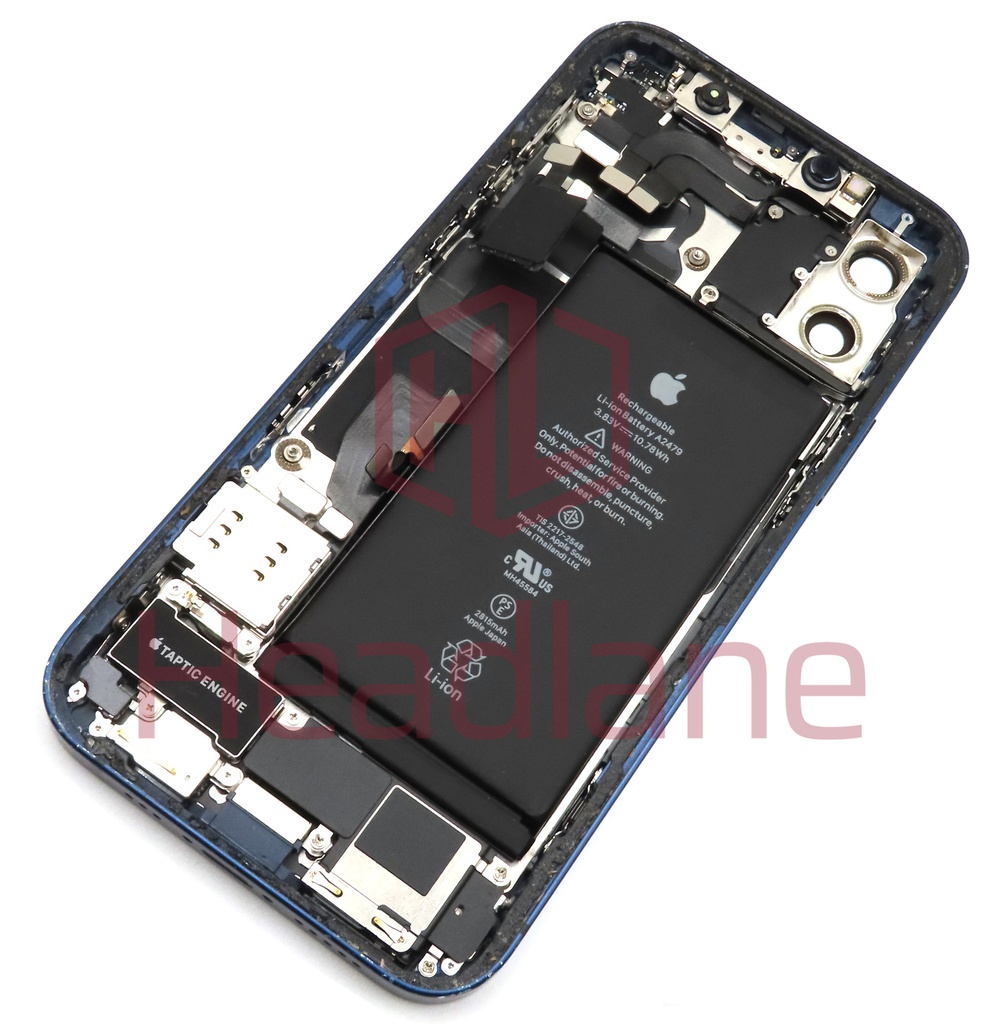 Apple iPhone 12 Back / Battery Cover + Small Parts - Blue (Pulled - Grade C) (No Camera)