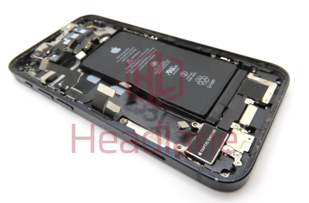 Apple iPhone 12 Mini Back / Battery Cover + Small Parts - Black (Pulled - Grade C) (No Camera)