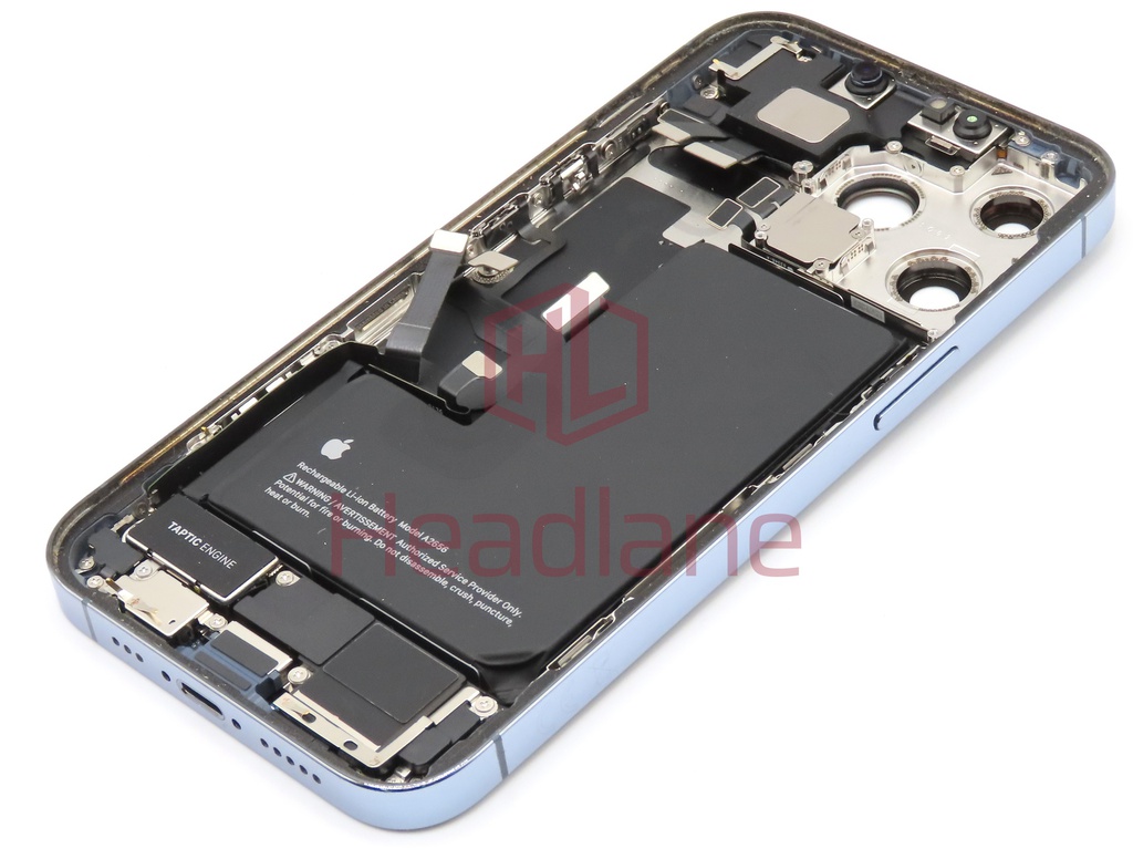 iPhone 13 Pro Back / Battery Cover + Small Parts - Blue (Pulled - Grade B) (No Camera)