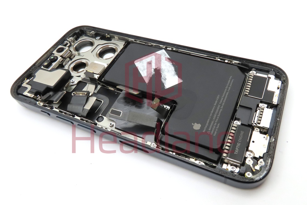 iPhone 15 Pro Back / Battery Cover + Small Parts - Blue Titanium (Pulled - Grade A) (No Camera)