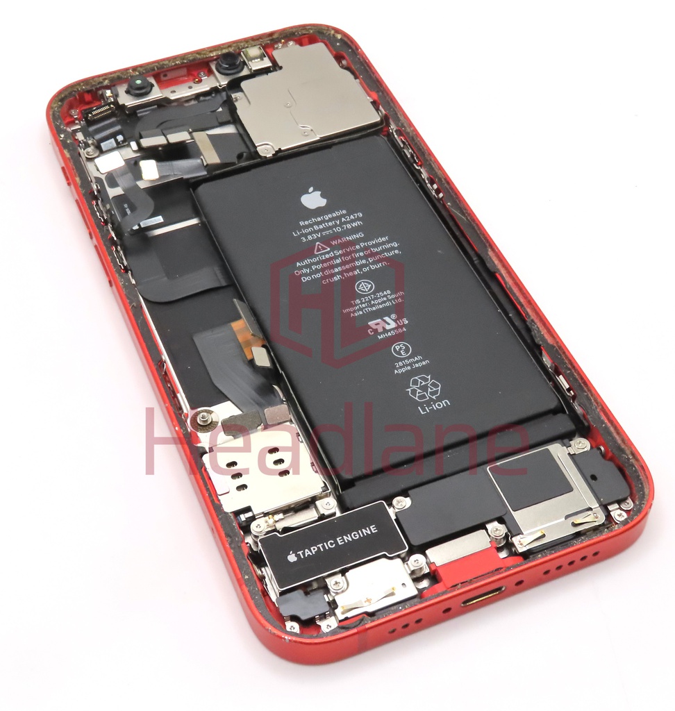 Apple iPhone 12 Back / Battery Cover + Small Parts - Red (Pulled - Grade C)