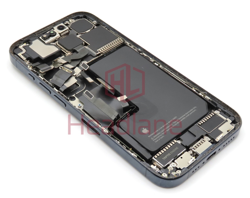 iPhone 15 Pro Back / Battery Cover + Small Parts - Blue Titanium (Pulled - Grade B)